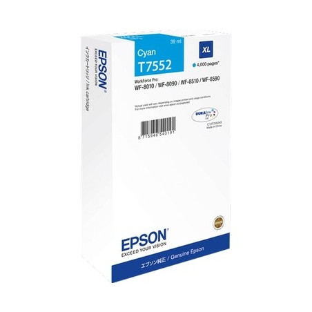Epson E7552 Cartouche originale C13T755240 - Cyan