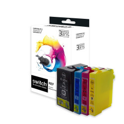 SWITCH Epson E2715 Pack x 4 compatible avec C13T27154012 - Noir Cyan Magenta Jaune