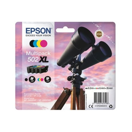 Epson K502XL Pack x 4 original T02W640 - Noir Cyan Magenta Jaune
