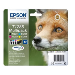 Epson E128 Pack x 4 original C13T12854011 - Noir Cyan Magenta Jaune