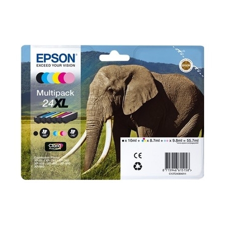 Epson E2438 Cartouche originale C13T24384012 - Pack 6 couleurs