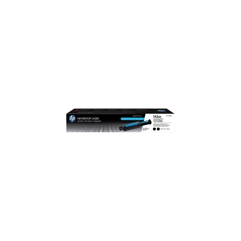 Hp 143AD - Pack x 2 Toner authentique W1143AD, 143AD - Black