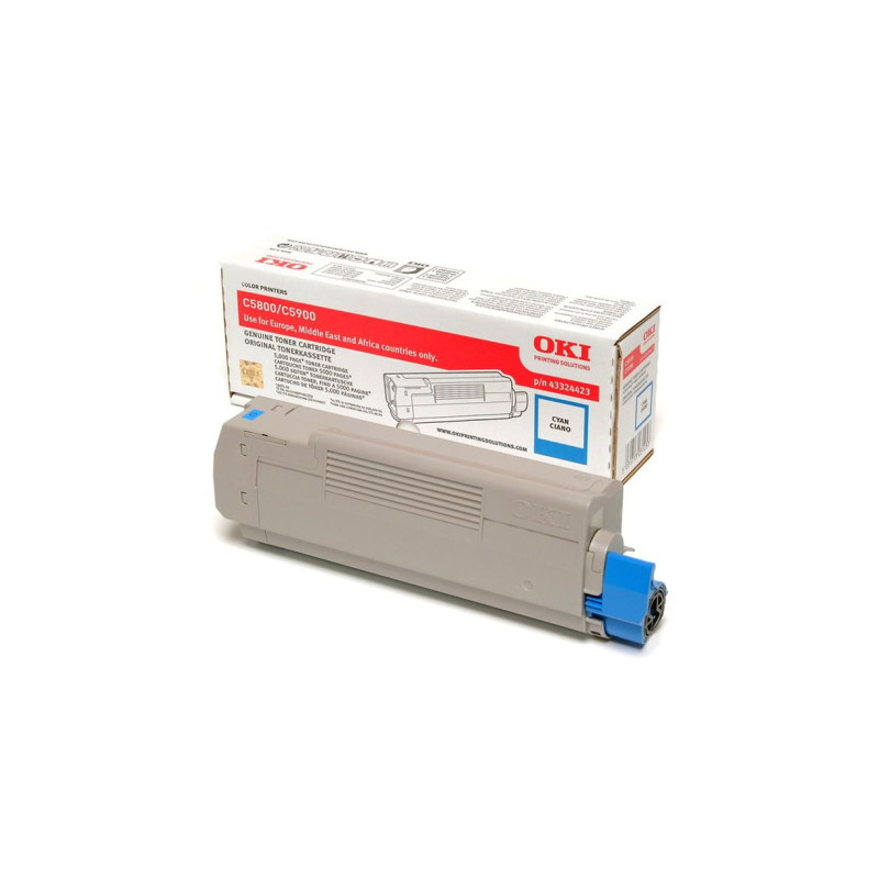 OKI C5800 - Toner authentique 43324423 - Cyan