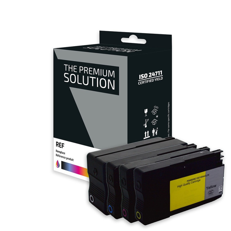 hp H950XL/H951XL Pack x 4 compatible avec CN045AE, CN046AE, CN047AE, CN048AE - Noir Cyan Magenta Jaune